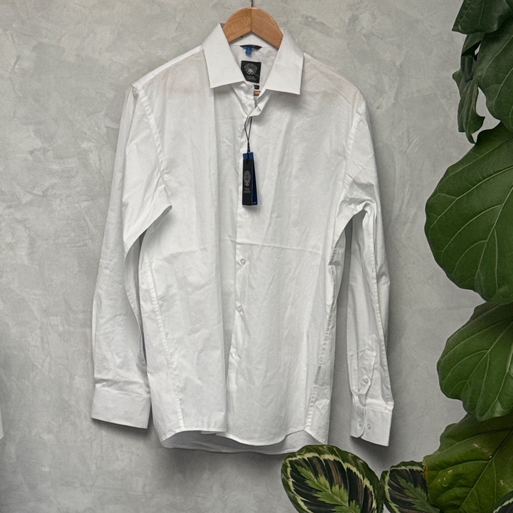 Vince Camuto Crisp White Long Sleeve Dress Shirt, Size L